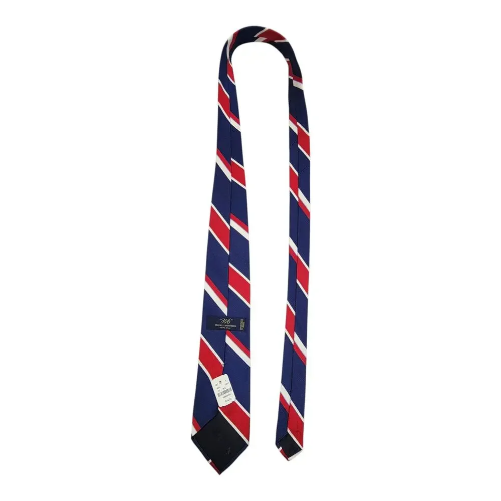 NWT Brooks Brothers 346 Mens Silk Necktie Navy Blue Red Repp Stripe USA